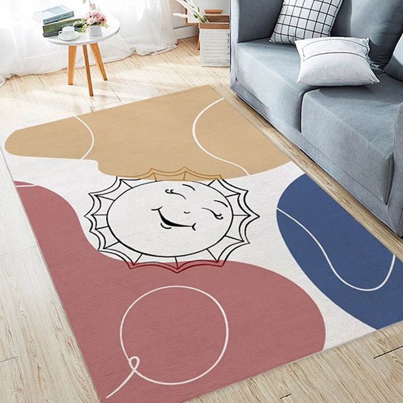 Modern Carpet Polyester Color Block Carpet Stain Resistant Carpet for Home Decor