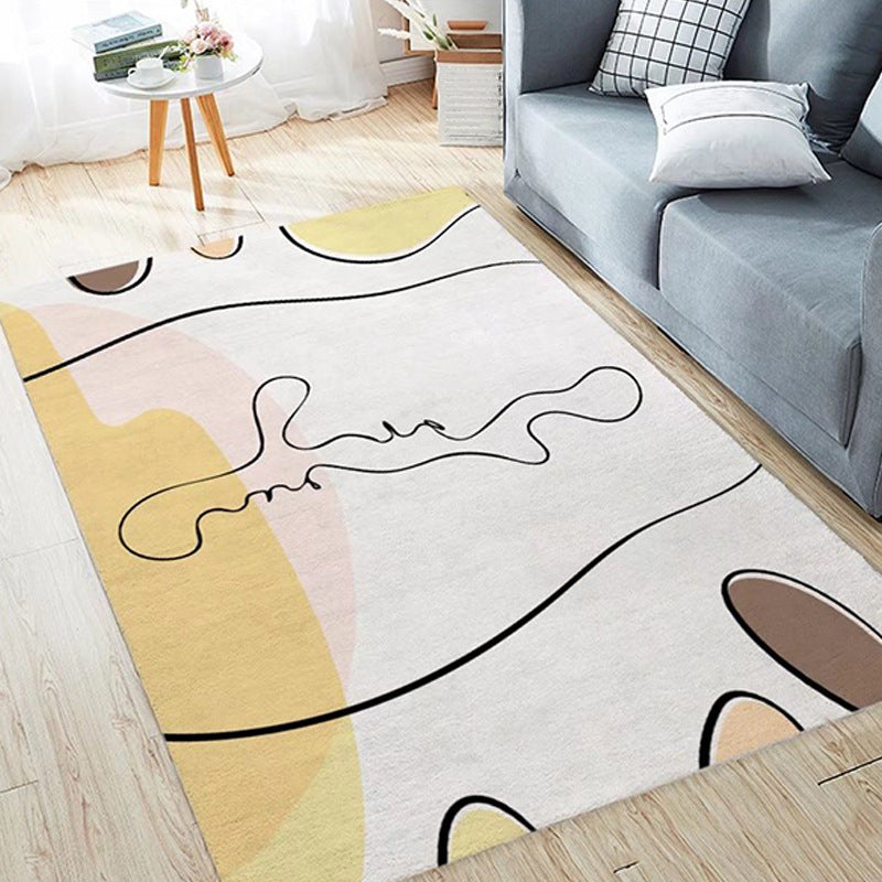 Modern Carpet Polyester Color Block Carpet Stain Resistant Carpet for Home Decor