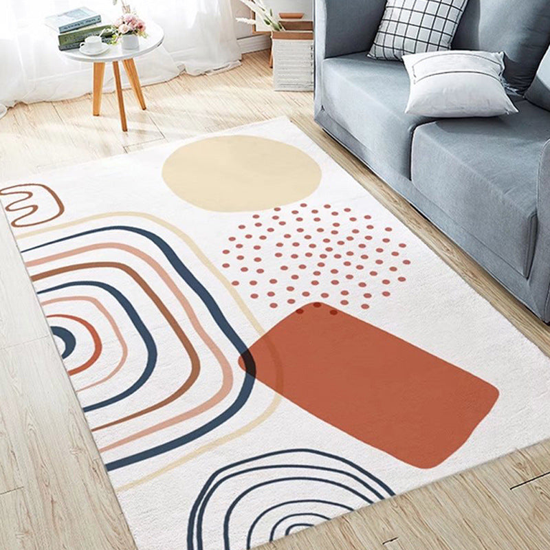 Modern Carpet Polyester Color Block Carpet Stain Resistant Carpet for Home Decor