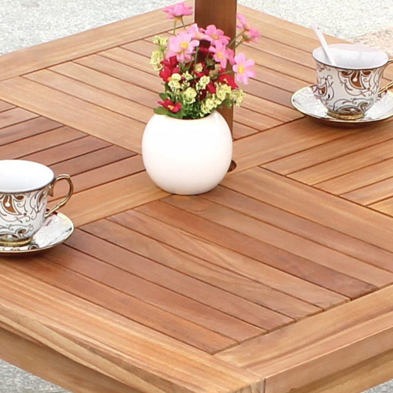 Industrial Solid Wood Dining Table Set 1/5 Pieces Square Dining Table Set for Outdoor