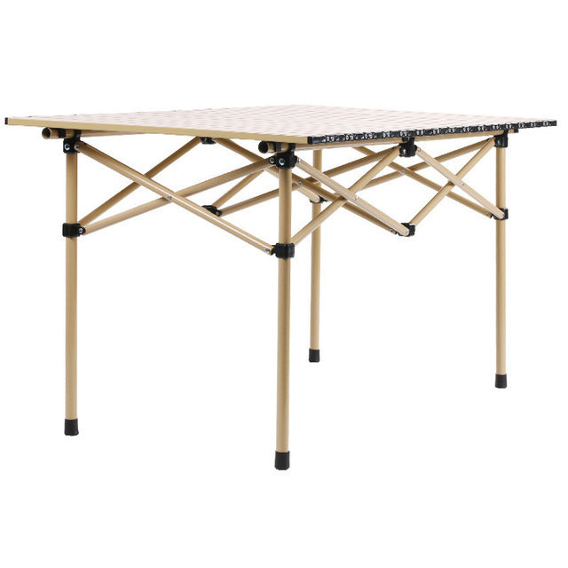 Modern Foldable Camping Table Set 1/5/7 Pieces Metal Dining Table Set for Outside