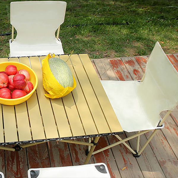 Modern Foldable Camping Table Set 1/5/7 Pieces Metal Dining Table Set for Outside