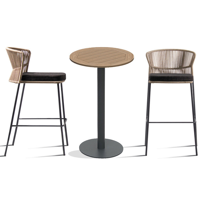 Metal Bar Table Set 1/3 Pieces Modern Bar Table Set for Outdoor