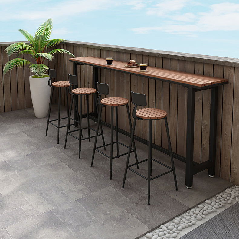 Industrial Artificial Wood Bar Table Set 1/5 Pieces Bistro Table Set for Outdoor