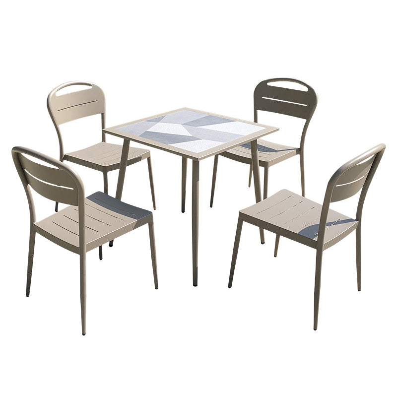 Modern 1/5/7 Pieces Dining Table Set Stone Dining Table Set for Outdoor