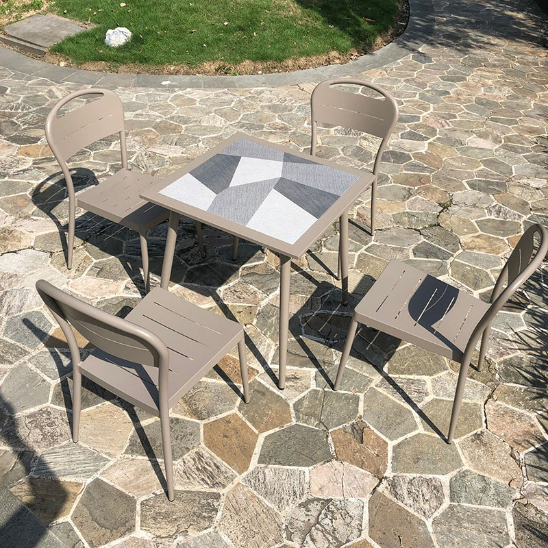Modern 1/5/7 Pieces Dining Table Set Stone Dining Table Set for Outdoor