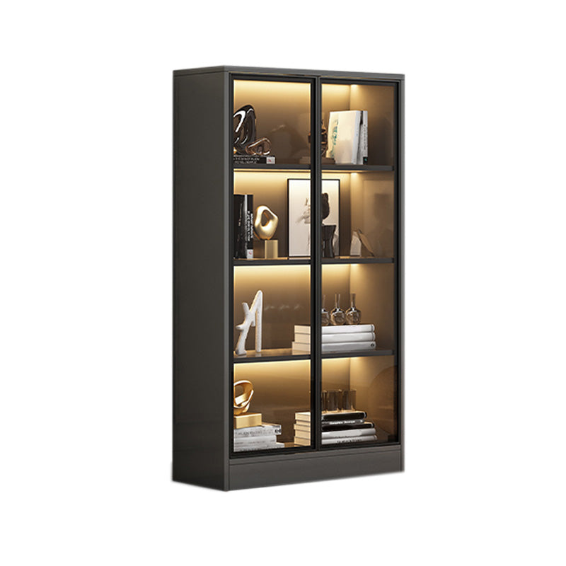 White/ Black Wooden Display Stand Modern Display Cabinet with Glass Doors