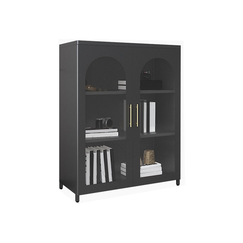Modern Metal Storage Cabinet Glass Doors Buffet Cabinet for Bedroom