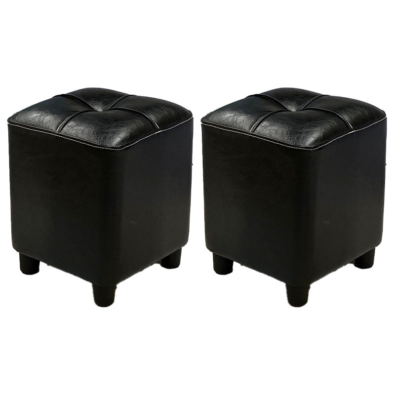 Leather Pouf Ottoman Whole Colored Water Resistant Square Tufted Pouf Ottoman