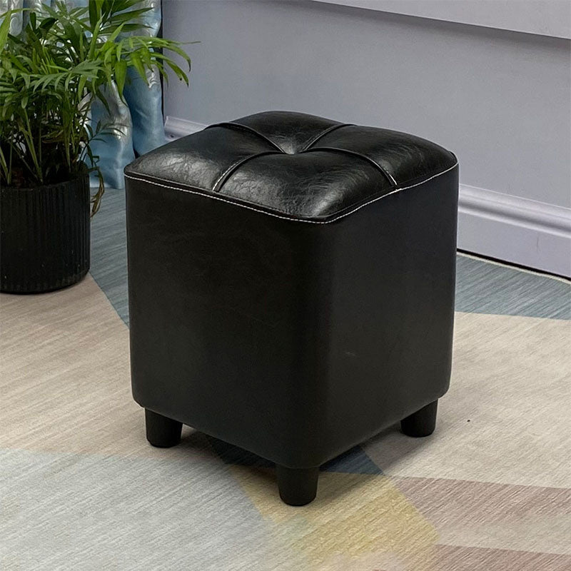 Leather Pouf Ottoman Whole Colored Water Resistant Square Tufted Pouf Ottoman
