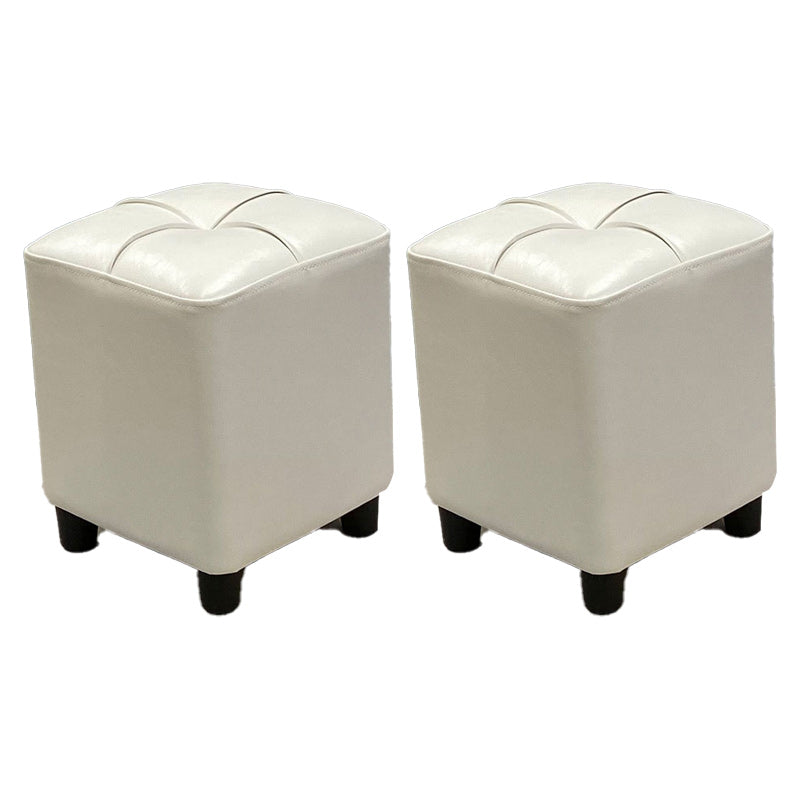 Leather Pouf Ottoman Whole Colored Water Resistant Square Tufted Pouf Ottoman