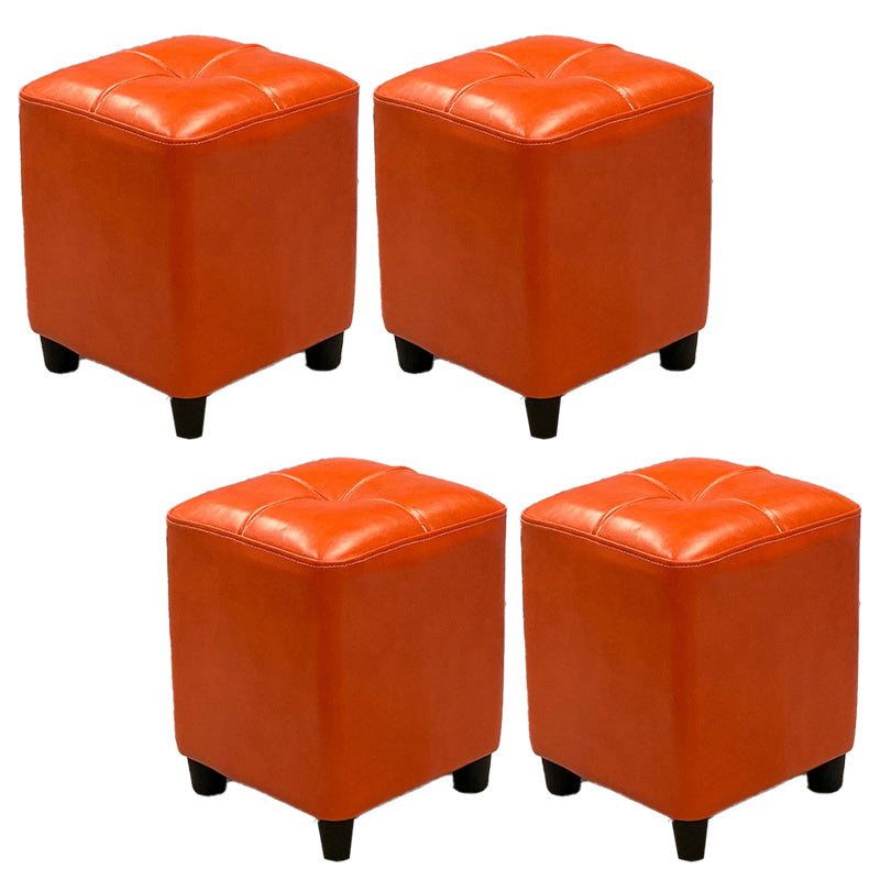 Leather Pouf Ottoman Whole Colored Water Resistant Square Tufted Pouf Ottoman