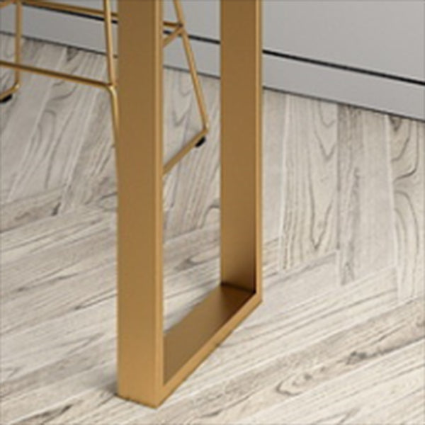 Glam Pub Table Rectangle Bar Height Double Pedestal Bar Table for Indoor