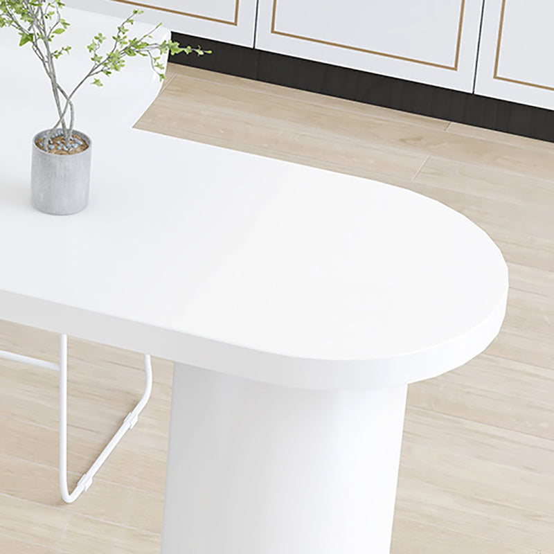 Free Form Industrial Bar Height Table Pine Solid Wood Bar Table with Double Pedestal