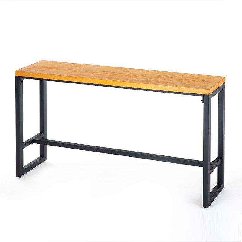 Industrial Bar Table Rectangle Solid Wood Bar Height Pub Table for Cafe
