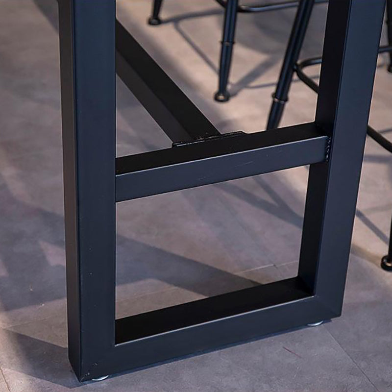 Industrial Bar Table Rectangle Solid Wood Bar Height Pub Table for Cafe