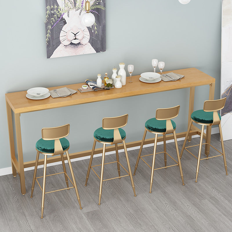 Rectangle Solid Wood Bar Table Modern Dining Table for Kitchen Living Room