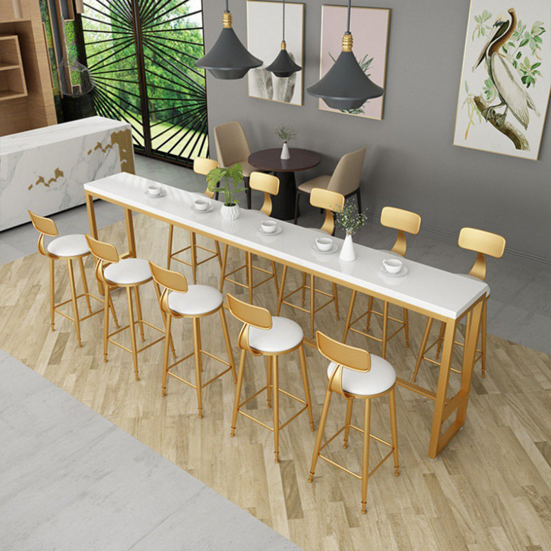 Glam Pub Table Solid Wood Rectangle Bar Table for Indoor and Breakroom