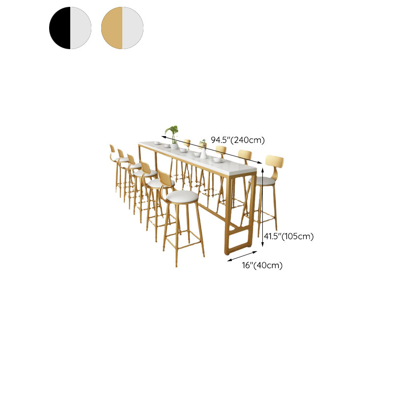 Glam Pub Table Solid Wood Rectangle Bar Table for Indoor and Breakroom