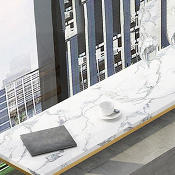Glam Pub Table Bar Height Faux Marble Rectangle Bar Table for Indoor