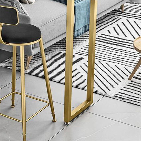 Glam Pub Table Double Pedestal Bar Height Rectangle Bar Table for Indoor