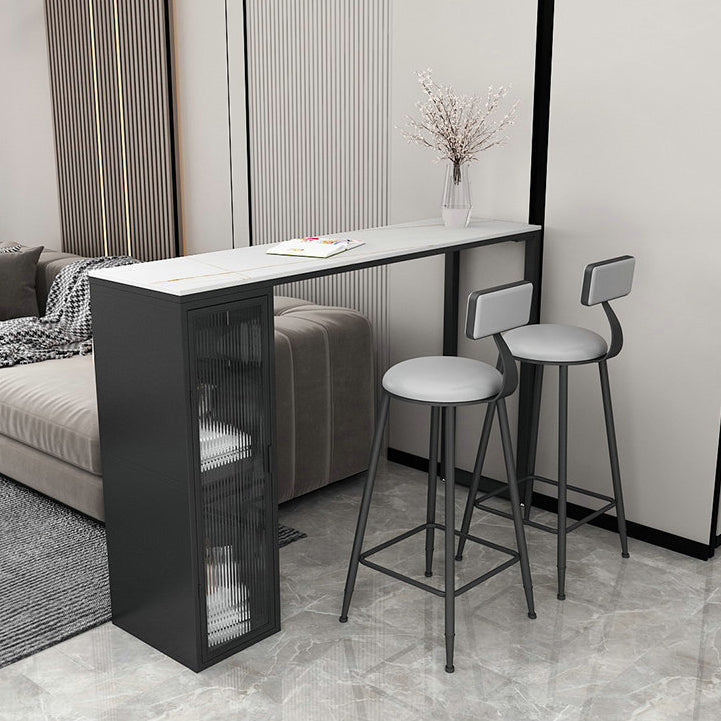 Contemporary Bar Table Rectangle Pub Table for Indoor and Breakroom