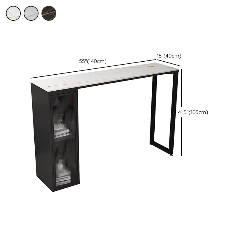 Contemporary Bar Table Rectangle Pub Table for Indoor and Breakroom