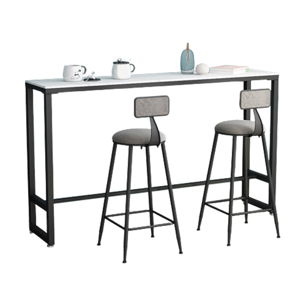 Glam Pub Table Trestle Base Rectangle Bar Table for Indoor and Breakroom