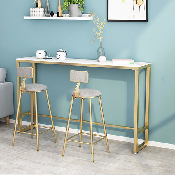 Glam Pub Table Trestle Base Rectangle Bar Table for Indoor and Breakroom