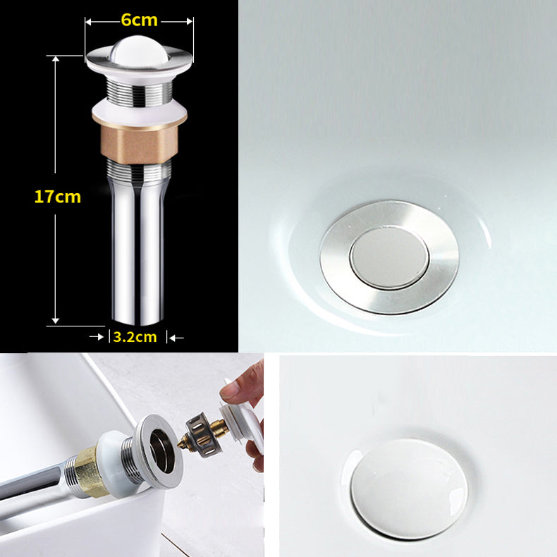 Modern Bathroom Sink Porcelain Pop-Up Drain Oval-Shape Vessel Sink (Faucet Not Included)