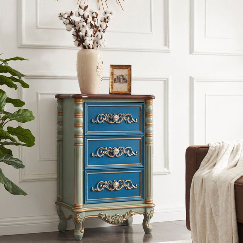 Traditional Rubber Wood Storage Chest Home Chest with 3 Drawers