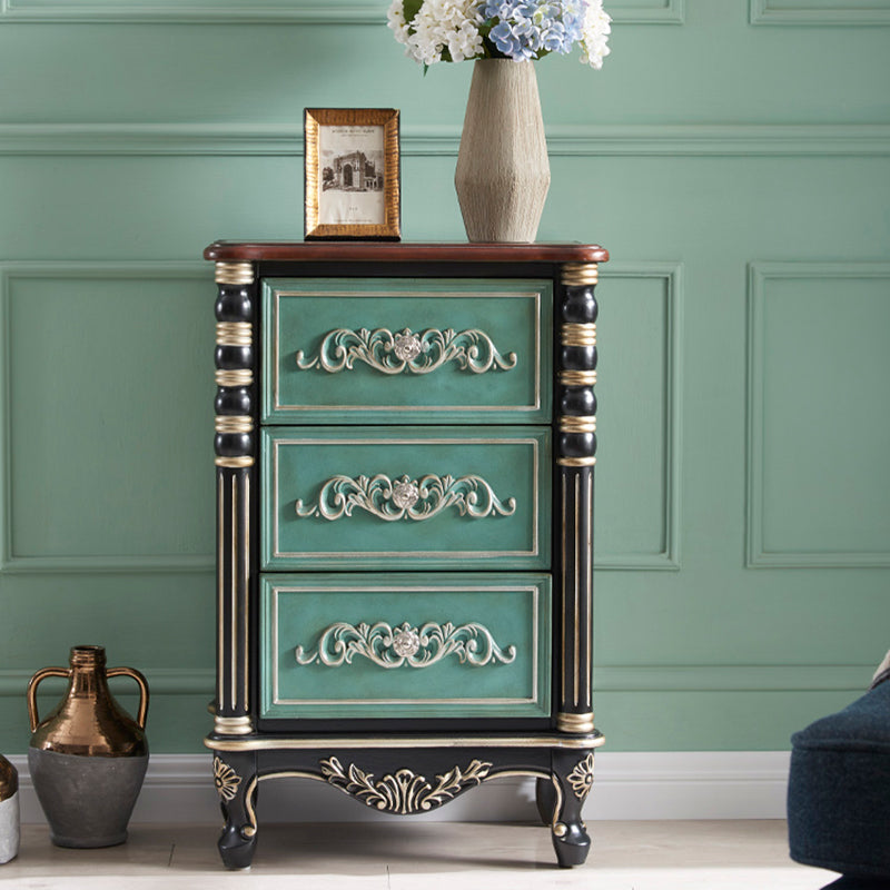 Traditional Rubber Wood Storage Chest Home Chest with 3 Drawers