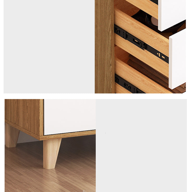 Contemporary Engineered Wood Bedroom Storage Chest Vertical Chest with Drawers