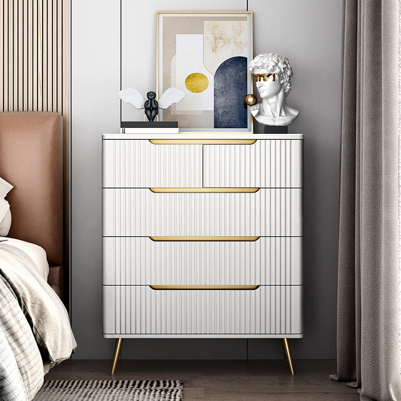 Glam Bedroom Engineered Wood Storage Chest Vertical Chest with Drawers