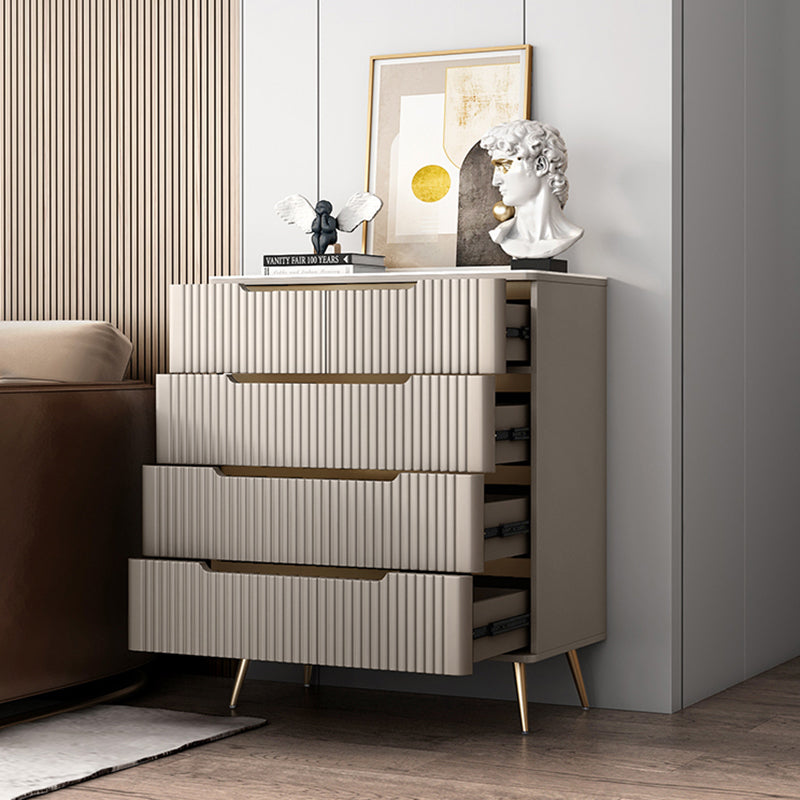 Glam Bedroom Engineered Wood Storage Chest Vertical Chest with Drawers