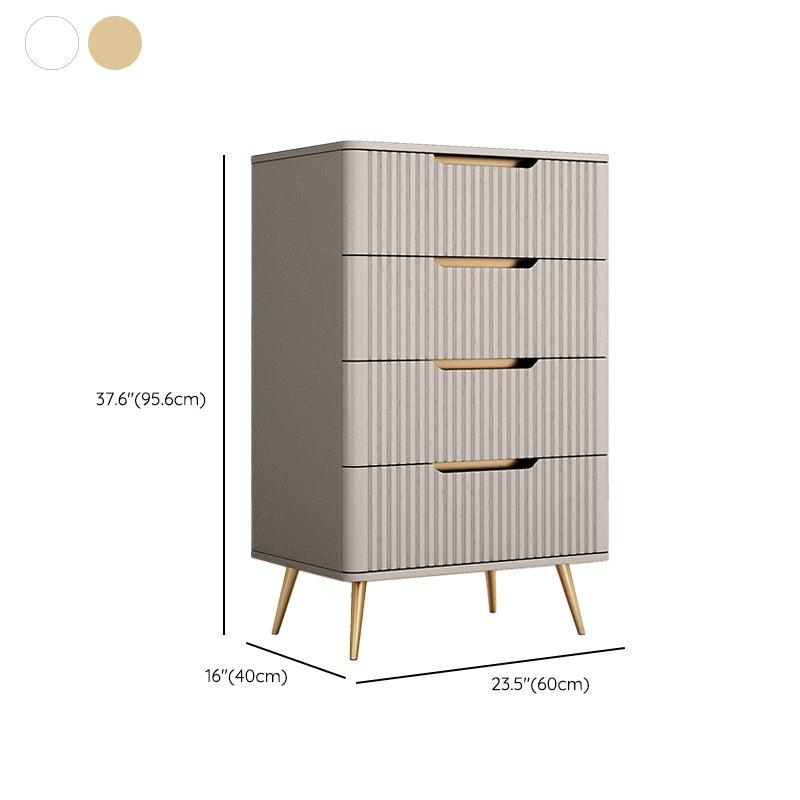 Glam Bedroom Engineered Wood Storage Chest Vertical Chest with Drawers