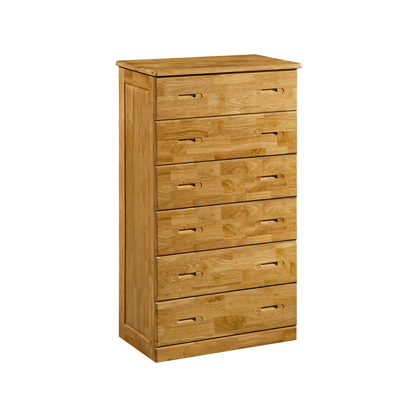 Contemporary Bedroom Storage Chest Rubber Wood Vertical Chest with Drawers