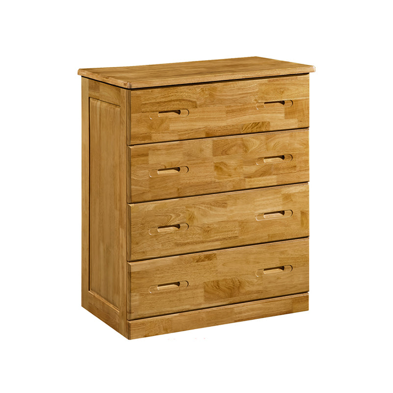 Contemporary Bedroom Storage Chest Rubber Wood Vertical Chest with Drawers