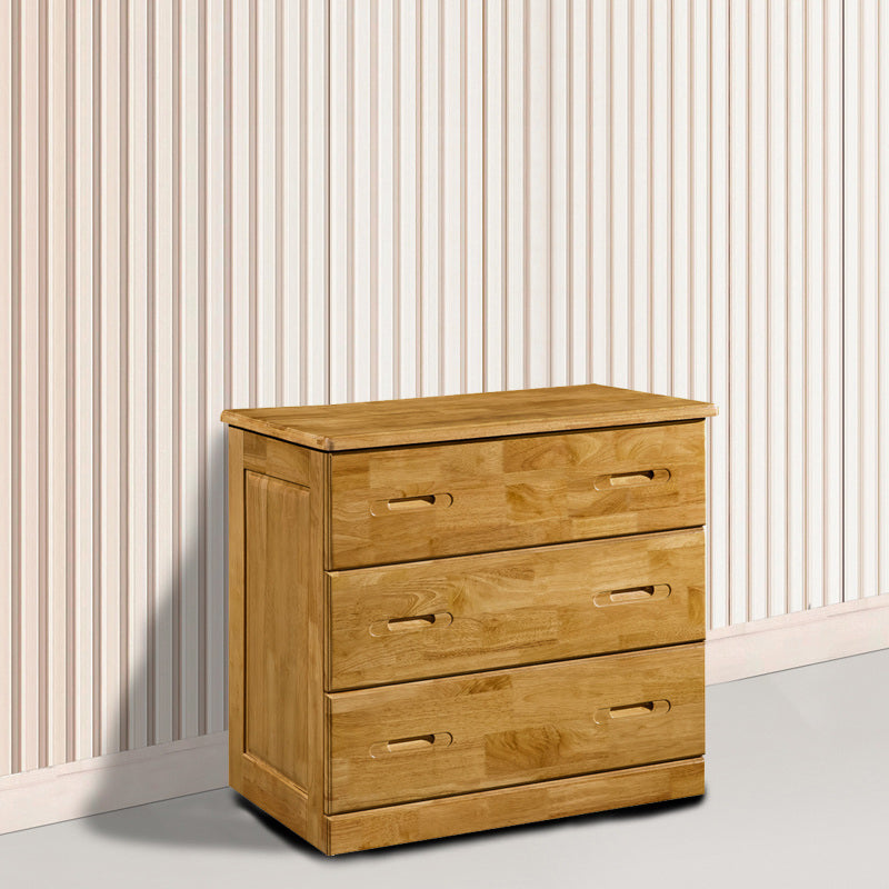 Contemporary Bedroom Storage Chest Rubber Wood Vertical Chest with Drawers