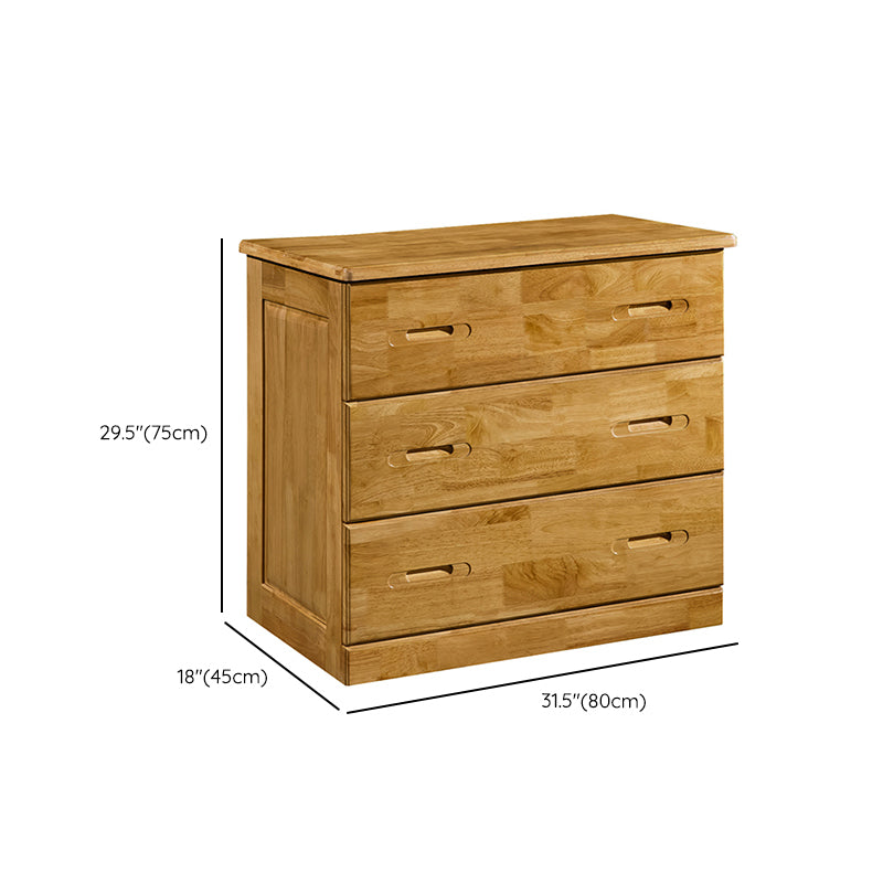 Contemporary Bedroom Storage Chest Rubber Wood Vertical Chest with Drawers