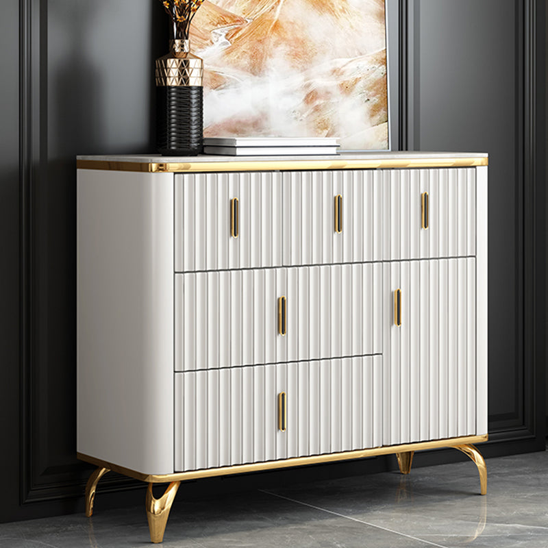 Glam Engineered Wood Storage Chest Bedroom Horizontal Chest with Drawers