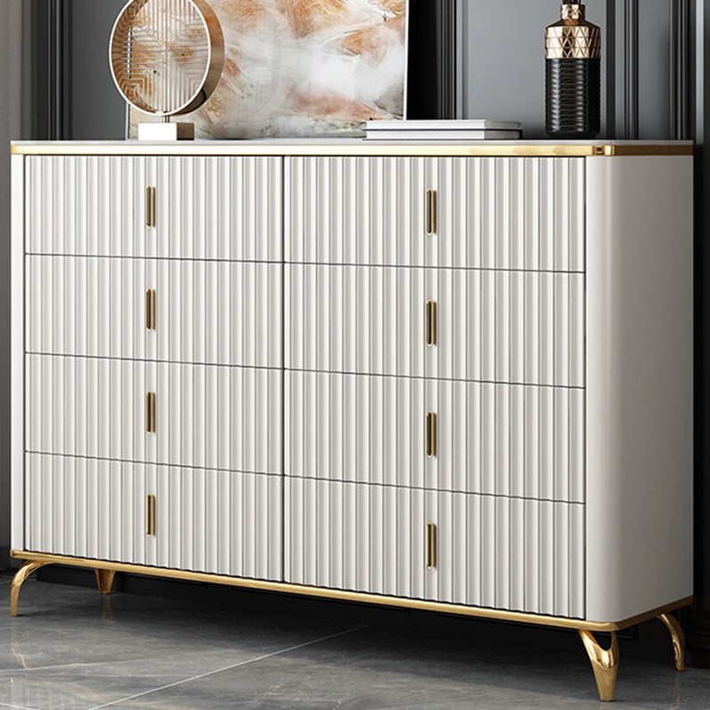 Glam Engineered Wood Storage Chest Bedroom Horizontal Chest with Drawers