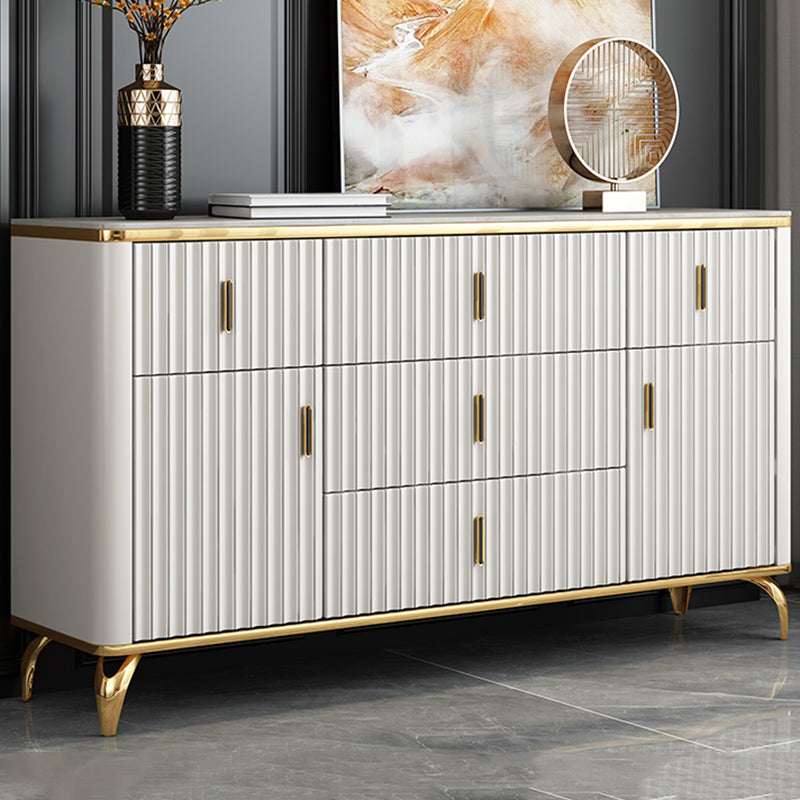 Glam Engineered Wood Storage Chest Bedroom Horizontal Chest with Drawers