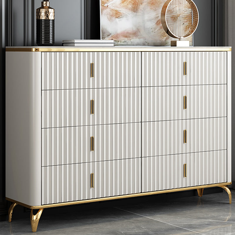 Glam Engineered Wood Storage Chest Bedroom Horizontal Chest with Drawers
