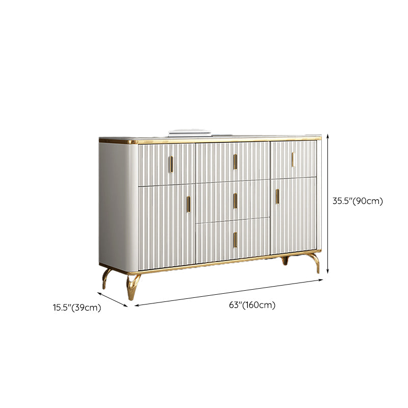Glam Engineered Wood Storage Chest Bedroom Horizontal Chest with Drawers