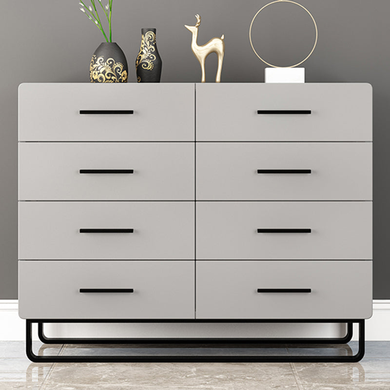 Contemporary Bedroom Storage Chest Engineered Wood Chest in Gray with Drawers