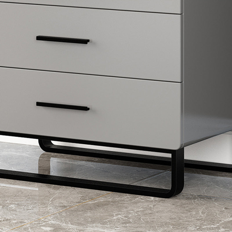 Contemporary Bedroom Storage Chest Engineered Wood Chest in Gray with Drawers