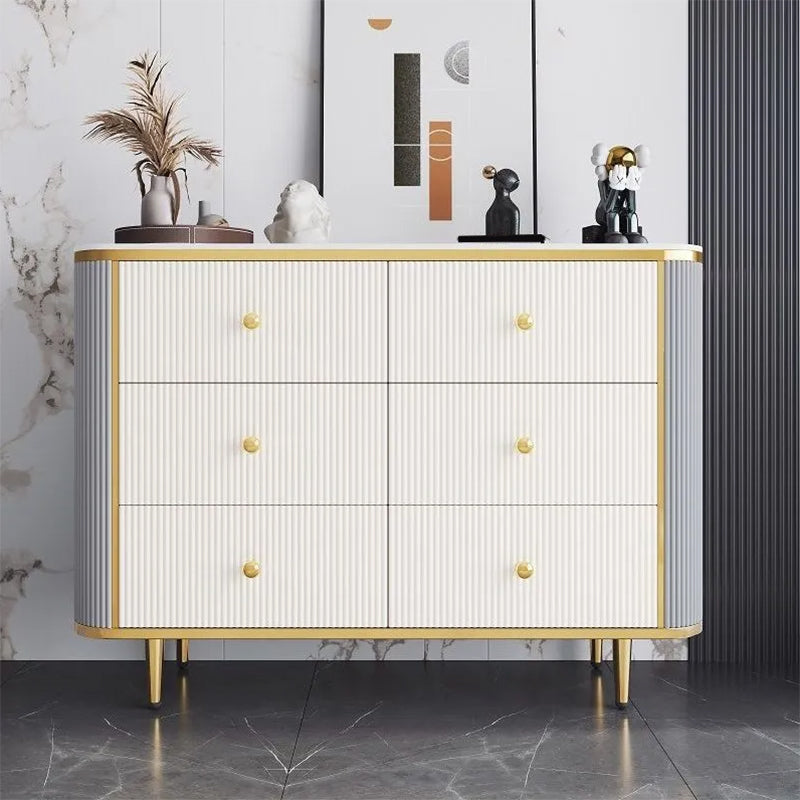 Bedroom Glam Storage Chest Stone 15" Wide Chest with Drawers