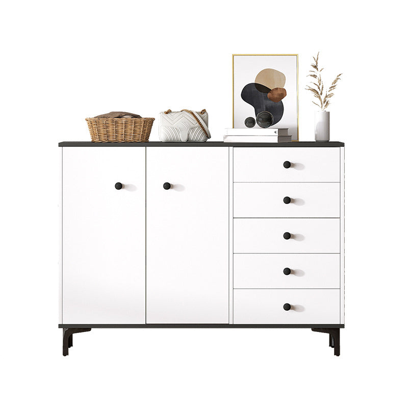 Contemporary Engineered Wood Storage Chest Bedroom Chest in White with Drawers