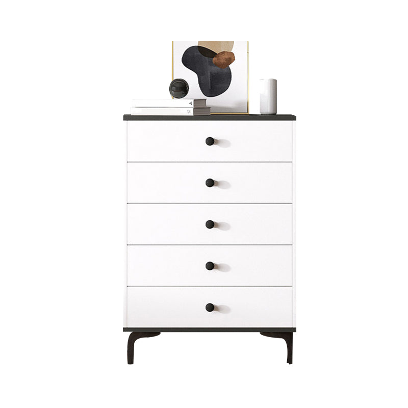 Contemporary Engineered Wood Storage Chest Bedroom Chest in White with Drawers